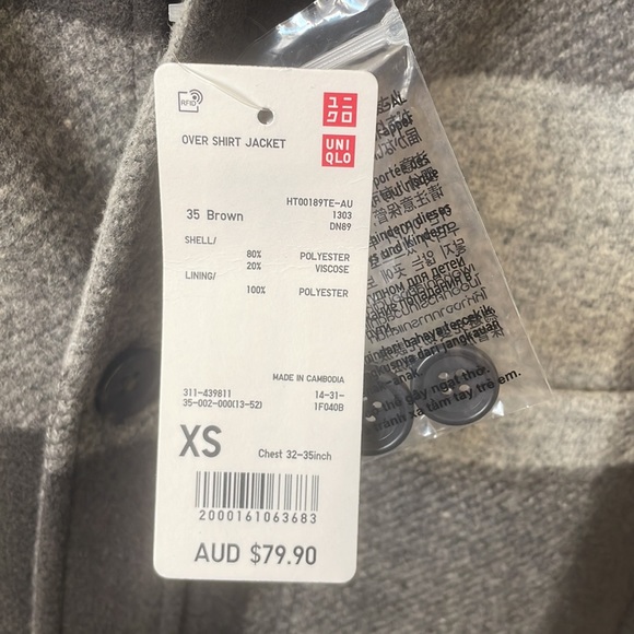 🫶🏻HOST PICK🫶🏻 UNIQLO shirt jacket UNISEX (man size XS = woman size M) - Picture 2 of 3